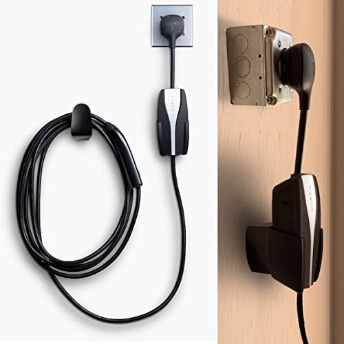 PHEOKER Mobile Charger Wall Mount Cable Organizer Bracket with UMC Holder and Riser Base for Protruding Outlet for Protruding Outlet fit Tesla Gen 2 Mobile Connector Cable Model 3 / Y/X/S