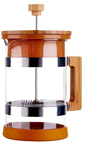 Daoyuan French Press Kaffeebereiter Kaffeemaschine, French Press Für Kaffee Oder Tee, Manuelle Kaffeekanne Aus Glas Mit Dreifachem Edelstahlfilter, Camping Reise Party Geschenk (Size : 600ML)