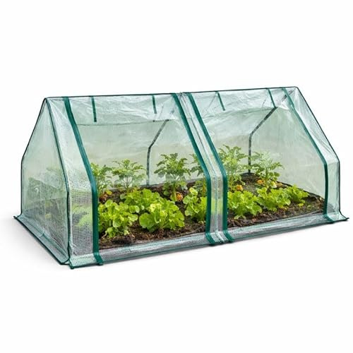 Mini Greenhouse with Shelves – Compact Grow House (90 × 90 × 180cm), Steel Frame & UV PE Cover, Zip Door – Ideal for Balcony, Patio & Small Gardens