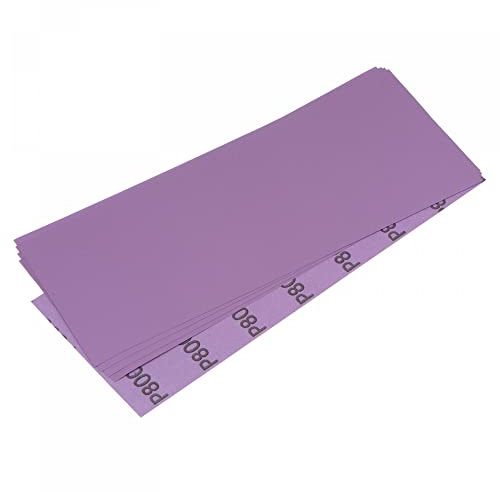 sourcing map 5 hojas de lija moradas de grano 1000 de 9 x 3.7 pulgadas, papel de lija de óxido de aluminio, pulido húmedo y seco para acabado de pintura de metal de madera