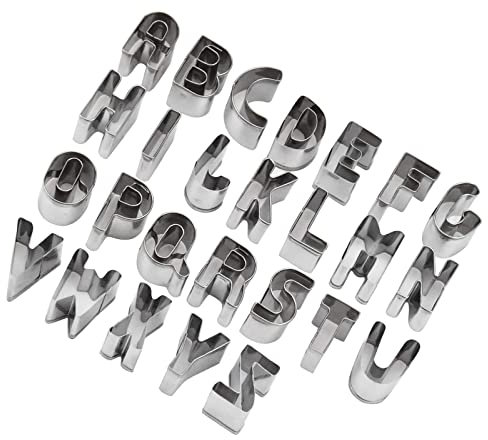 26 Ausstechformen Buchstaben Edelstahl Keksausstecher Set PläTzchenform Ausstecher Klein PläTzchen BackzubehöR