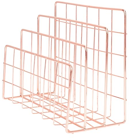 Operitacx Postlagerregal Metall Multifunktional Desktop-Organizer-Rack Aktenordner Organisator Von Posthaltern Briefhalter Mit 3 Fächern Büro Schreibtisch Ausstellungsstand Schmiedeeisen