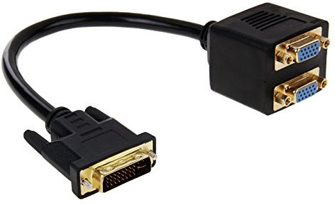 High-Tech Place 30cm DVI 24 + 5 Broches mâle vers 2 VGA Femelle Splitter Cable (Noir)