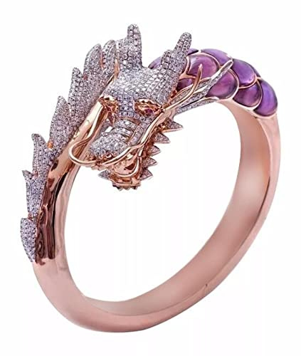 Bysonglezai Ringe Damen Ring Herren Schmuck Frauen Geschenk Einzigartiger Stil Weiblicher Drache Tierring Verlobungsring Vintage Ehering Ringe Für Frauen