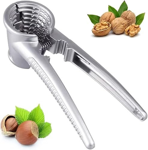 Norhogo Cascanueces multifuncional, cascanueces, avellanas, flores, cascanueces, nueces, nueces, abridor de nueces, para pecan, almendras, avellanas (plata)