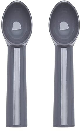 Cuchara de helado resistente y duradera, cuchara de plástico antiadherente anticongelante, cuchara profesional para helado, cuchara de helado, gris, 2 piezas, 7 pulgadas.