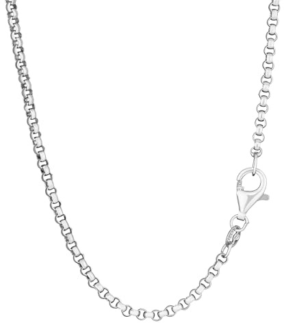 NKlaus Silver Elegans: Ärtkedja magi i 925 silver, 42 cm, 45 cm, 50 cm, 2,1 mm bredd – ett elegant halsband för tidlös förfining, Sterlingsilver