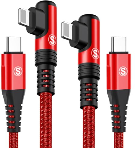 SWECENT USB C Ligtning Kabel [2Stück 1M], 90 Grad i Phone Ladekabel Power Delivery Nylon Fast Typ C Ligtning Ladekabel für i Phone 14/13/Pro/Pro Max/Mini/12/12 Pro Max/Mini/11 Pro/X/XS/XR/8/SE/8 Plus