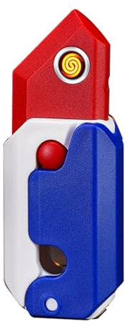 Radish Knife Shaped Lighter Electric Lighter Rechargeable Lighter Tungsten Lighter Gift for Friends Family (Blue)