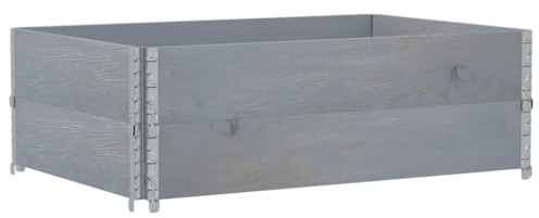 vidaXL Paletten-Aufsatzrahmen 2 STK. Grau 120x80 cm Massivholz Kiefer