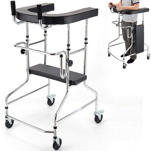 Aufrechte Gehhilfen für Senioren,Hemi-Walker für Schlaganfallpatienten,Stehrollator mit Sitz und Armlehne,Rehabilitationsgehhilfe für Erwachsene,höhenverstellbare Gehhilfe für ältere Menschen