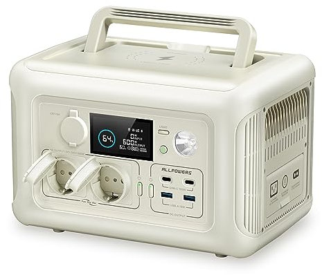 ALLPOWERS R600 Station électrique portable 299Wh, batterie LiFeP04 avec 3500 cycles+, Recharge de 0 à 80% en 30 minutes, Chargement rapide sans fil 15W, générateur solaire pour camping, fête, voyage