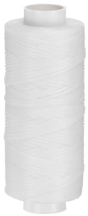 QUARKZMAN läder syvaxad tråd, 55 yard/50 m 0,8 mm 150 D platt polyester universaltråd för läderhantverk, bokbindning, skoreparation, vit