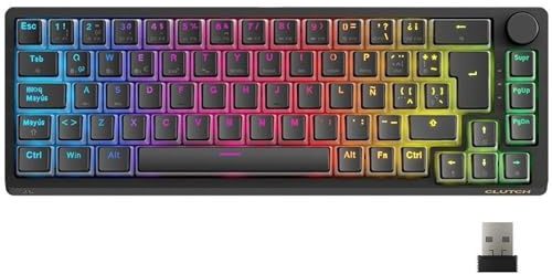 Forgeon Teclado Gaming Mecánico Inalámbrico Clutch 60% RGB Switch Brown, Compacto 61 Teclas, Conexión Wireless, Diseño Portátil, Escritura Suave para PC Gaming