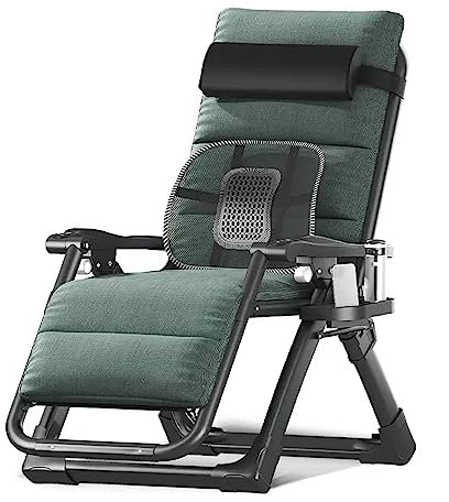 Klappbare Sonnenliege mit Kissen und Kissen – verstellbarer Terrassen-Lounge-Sessel für Garten, Rasen, Camping, Strand