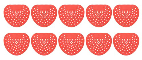 sourcing map 10Pcs Urinal Screen Deodorizer, Anti-Splash Scented Urinal Cakes Odor Protection Urinal Mats for Toilets, Bathroom, Red