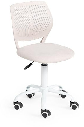 FurnitureR Silla de Escritorio, Moderno diseño Ajustable, para Ordenador, giratoria, sin reposabrazos, para habitación de los niños, Trabajo en casa, Oficina, Morandi, Beis
