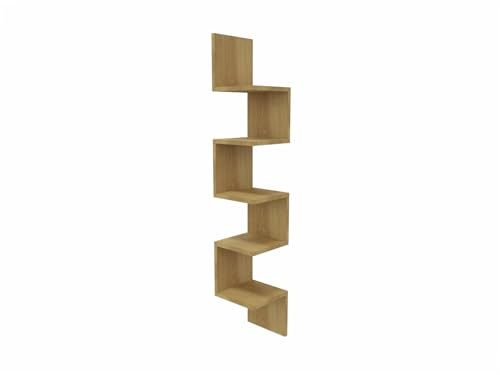 MARAND Hängende Eckregal für Bücher im Wohnzimmer - 151 cm Hoch - Platzsparendes und Modernes Design - Perfekt zur Aufbewahrung und Dekoration - Farbe: Artisan-Eiche