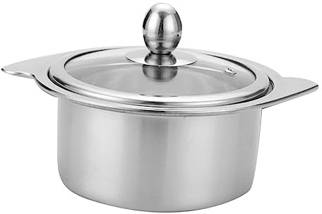 LALADEFIEE -hot Pot Für Induktionsherd Mit Deckel Topf Aus Stahl Kompatibel Mit Wok Und Schmortopf Silber
