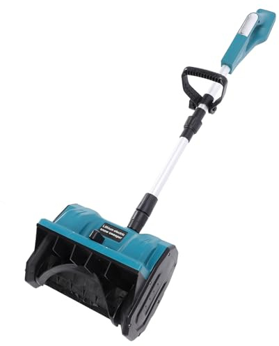 Pala Neve Elettrica a Batteria 21 V 12,5 Pollici, Pala per Spazzaneve Regolabile 123-135 Cm, Spazzaneve a Batteria 3000 MAh con Manico Curvo (Spina europea)