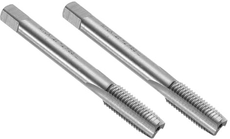 sourcing map 2pcs Straight Flute Thread Tap, M10 x 1.25 Left Hand Metric Screw Threading Tapping Tool Thread Milling Machine Taps, High-Speed Steel 6542 (HSS 6542)