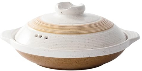 Cazuela de cerámica Japonesa, Olla de Barro, Olla para Sopa con Tapa, Olla para cocinar, cazuela de cerámica doméstica, para cocinar gachas y guisos, Multifuncional (650 ml)