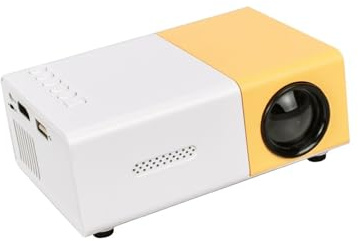 Compatible con el miniproyector LED YG300, versión Mejorada, 600 lúmenes, 320 x 240 P, Compatible con HDMI, Reproductor Multimedia doméstico de Audio USB.(Yellow,UK Plug)