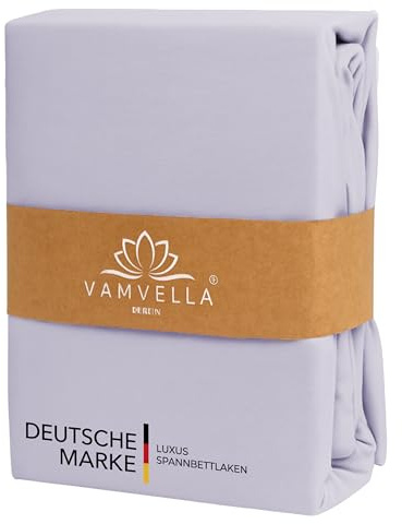 VAMVELLA® Premium Spannbettlaken 180x200cm -100% Bio-Baumwolle, Double Jersey (doppelgestrickt)-250g/m² 20–40 cm Steghöhe, für hohe Matratzen, Boxspring mit Topper & Wasserbett (Dusty Silver, 180x200)
