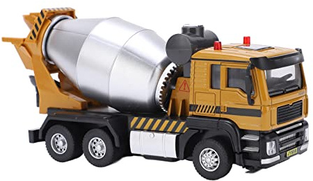 SUNGOOYUE Mixer Truck Toy, Zinc Alloy Construction Vehicle with Rotating Cement Tank and Liftable Front for Kids 6+, Educational Fun
