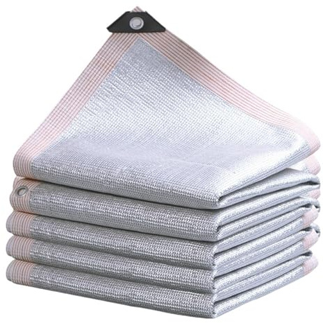 Parasole in alluminio con tasso di ombra del 55%~99%, for piante grasse, da giardino, riflettente, anti-UV, for auto e rimessa Rete ombreggiante alluminio(Color 5,4x7m)