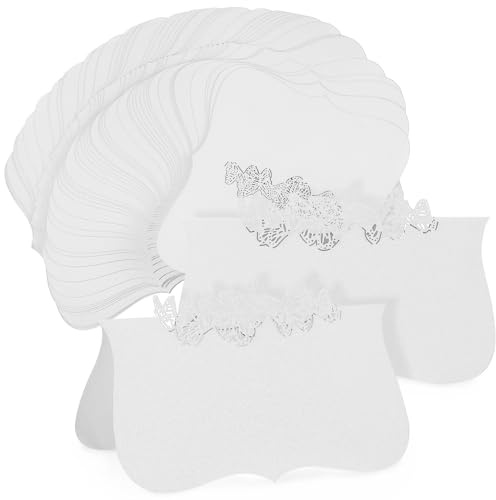 ABOOFAN 50 Stück Tischkarten mit Schmetterlingsmotiv Kleine Tischaufsteller aus Papier Beige Namenskarten für Hochzeit Geburtstag und Bankette