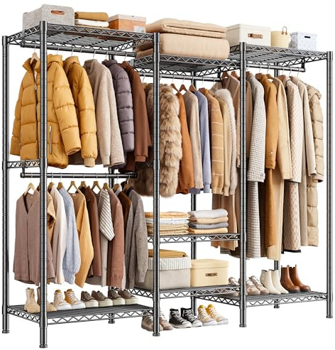 Cliporix Heavy Duty Clothes Rail, 385kg Load, 194x175x40cm Black