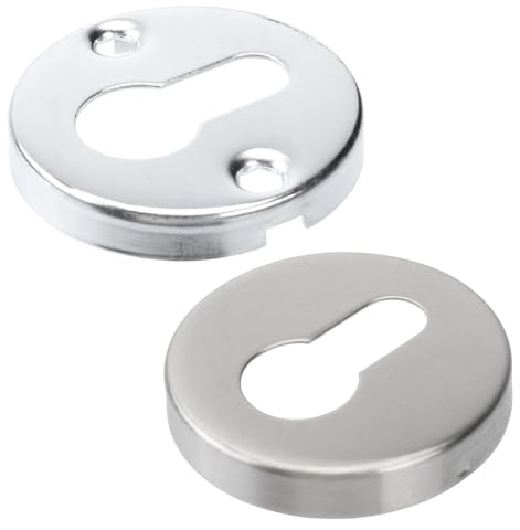 Ciieeo 2 Ensembles Couvercles de Protection pour Serrure de Porte Acier Inoxydable Cache de Serrure Résistant Rouille Accessoires de Protection pour Gâche et Verrouillage de Meubles