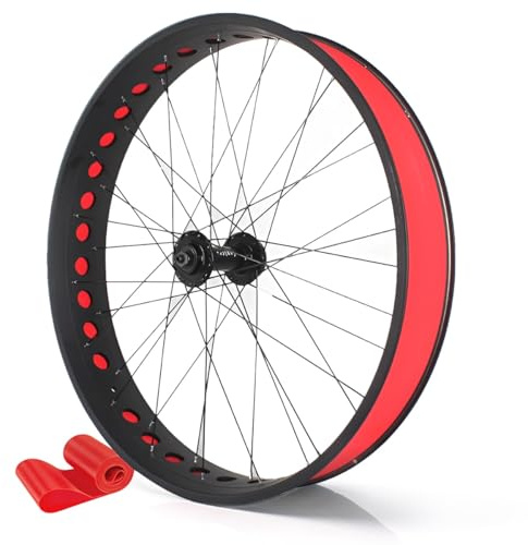 26 Tum Fat Tire BikeFram- Och Bak Hjul 4,0–4,9 Tum Snow Bikes-hjul Skivbroms Cykelhjulset QR135 Mm/195 Mm 36H Nav Beach Cykelhjul För 7–12-tal Rotary Freewheel(Front)