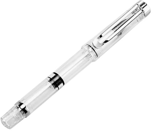 BETOOKY Pluma Estilográfica de Caligrafía Punta Flexible, Mecanismo de Relleno de Pistón, Cuerpo Transparente, Bolígrafo de Pincel de Tinta Recargable para Dibujo y Escritura Artística