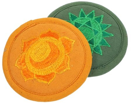 HOMOBABE Cuscino per Ciotola Sonora Piccolo in Cotone Ricamo, Tappetino Rotondo Leggero e Facile da Trasportare, Accessorio Religioso per Ciotola Buddha, Confezione 2 Pezzi