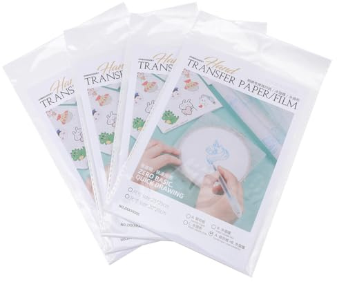 CRAFTHROU 16 Pezzi Carta Trasferibile e Pellicola Solubile in Acqua per Ricamo Fai da Te, Materiale PVA Buona Resistenza e Semplice da Usare per Ricamo a Mano