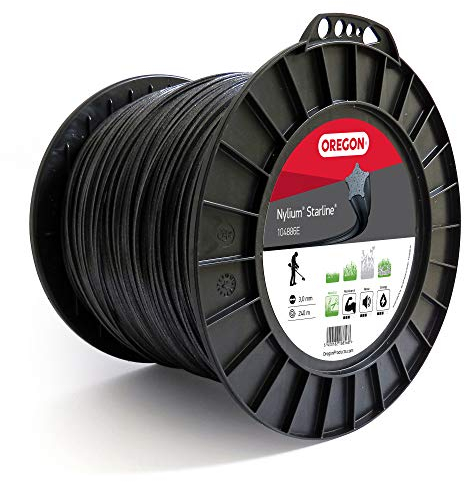 Oregon Nylium Star 3mm Strimmer Line, Trimmer Line Tackles Long Grass, Weeds, Edges & Thick Vegetation, Professional Heavy Duty Nylon Strimmer Wire, Fits Most Standard Models, 3.0 mm x 240m (104886E)