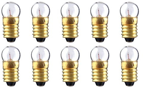 CEC Industries #1533 Bulbs, 2.7 V, 0.405 W, E10 Base, G-3.5 shape (Box of 10)