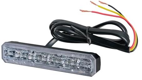 HELLA 2XD 012 160-911 LED-Luz de aviso, de destellos - BST - 12/24V - azul - montaje exterior/Conexión roscada - Cable: 860mm - Conector: extremos de cable abiertos - Juego