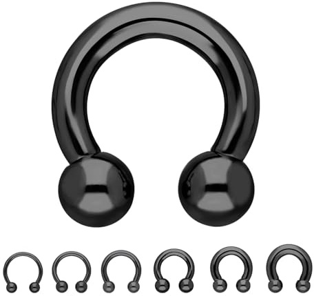 Treuheld® Hufeisen Piercing Ring - CBR - Dick & Groß - Schwarz - 32 Größen