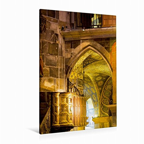Premium Textil-Leinwand 80 x 120 cm Hoch-Format Aachen, Dom | Wandbild, HD-Bild auf Keilrahmen, Fertigbild auf hochwertigem Vlies, Leinwanddruck von Michael Bücker