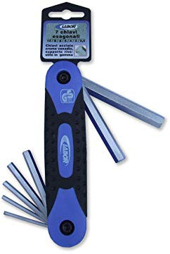 Labor 17201 Chiavi Esagonali Normali, 7 Pezzi, Cromo Vanadio