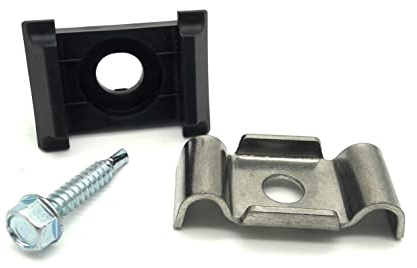 zaungräfe 10 x KU schwarz + Klemmlasche + Bohrschraube Eck 60x60 mm für Doppelstabmattenzaun Halter Befestigung Verbinder Halterung Pfosten