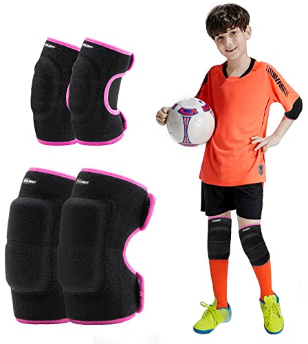 EULANT Kinder Schonerset, Junge Knieschoner und Ellenbogenschoner,Mädchen Protektoren Set für MTB Scooter Skateboard Radfahren Reiten Skater Volleyball Tanzen, Rose M Set