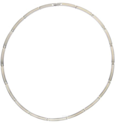 Boccia Collier aus poliertem Reintitan, in der Farbe: Silber/Gold, hautfreundlich, Maße: Länge: 49 cm, 08020-02