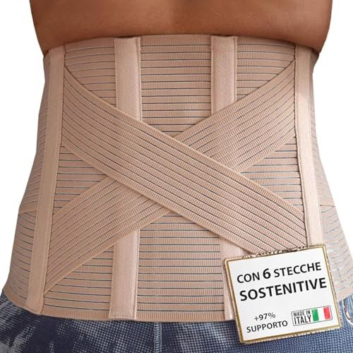 BODYPERFECT Busto Ortopedico Unisex Schiena Lombare Fascia Correttore Posturale 6 Stecche Cintura Uomo e Donna (XS)