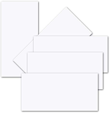 200x einfaches Einlege-Papier für DIN Lang Karten - weiß - 102 x 208 mm - ohne Falz - hochwertig mattes Papier von GUSTAV NEUSER
