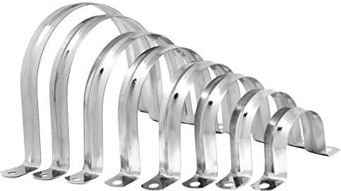 PRIOstahl Rohrschellen Befestigungsschellen zur Rohrbefestigung Kabelführung U-Rohrschelle Rohr Bügelschelle Schelle Schlauchschellen Halbschale Edelstahl V2A Rohrklemme Größe: 80x80mm 10 Stück