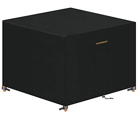 VANSHEIM Copertura Mobili da Giardino Copritavolo Esterno Impermeabile Antivento Antipolvere Coperture Oxford Tessuto 420D per Giardino Sedie Tavoli Divano Nero 90x90x90cm